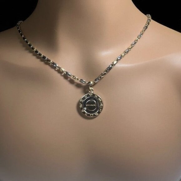 Authentic! Bulgari Bvlgari 18k Yellow Gold Steel Diamond Zodiac Pendant Necklace - Picture 15 of 16